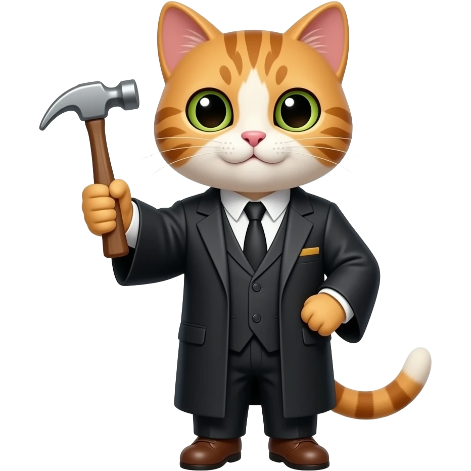 кот-судья с молотком emoji