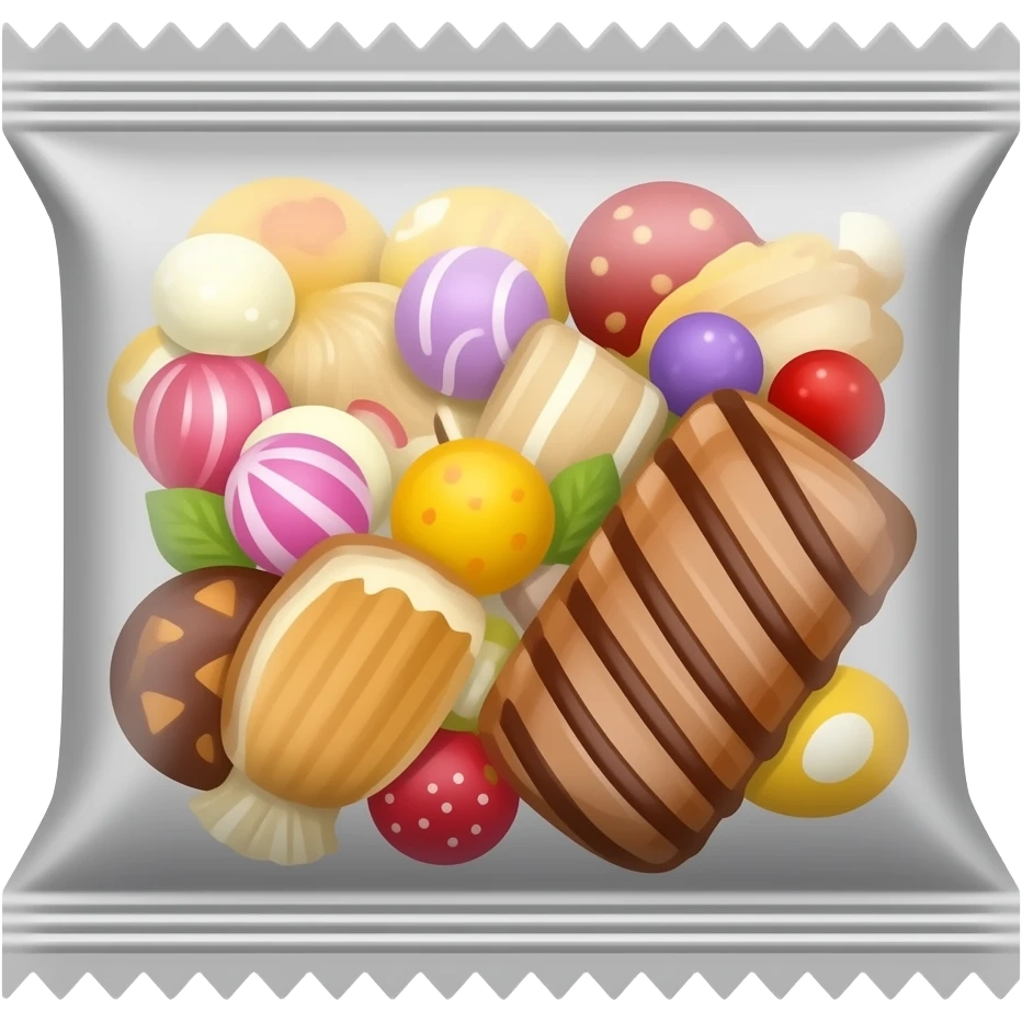 Пакет и сладости emoji