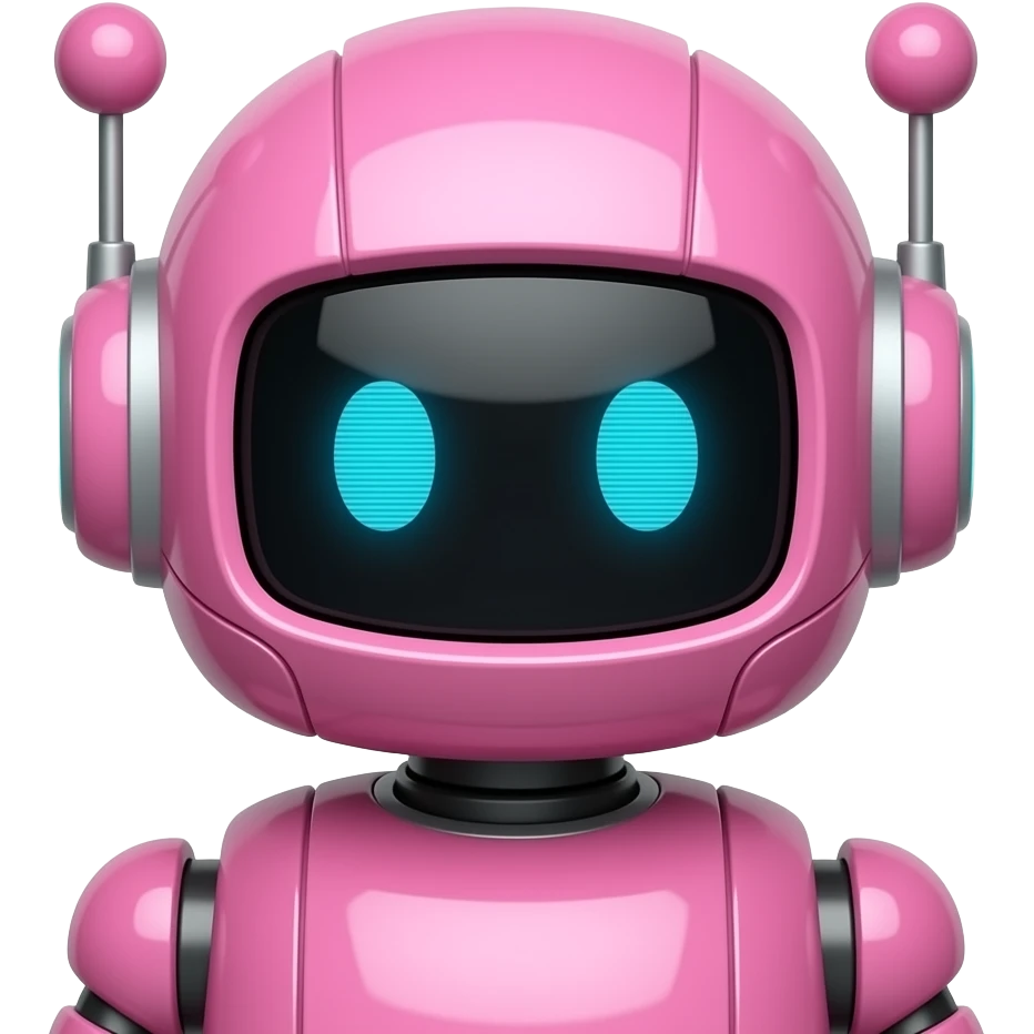 pink robot, close up emoji