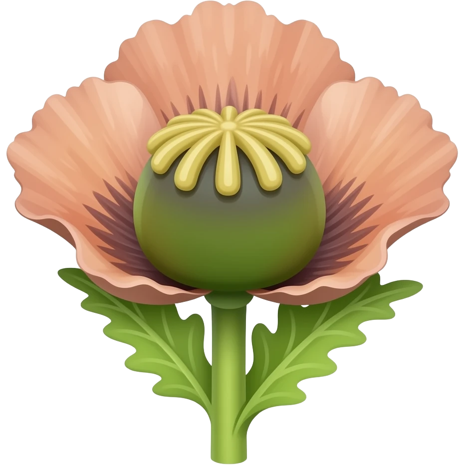 нарисуй  бутон мака на стебле emoji