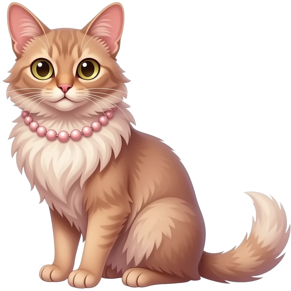 Fuzzy slim oriental feathery long-haired beaded mane cozy rosy aesthetic feathery feminine Rosy beautiful emoji