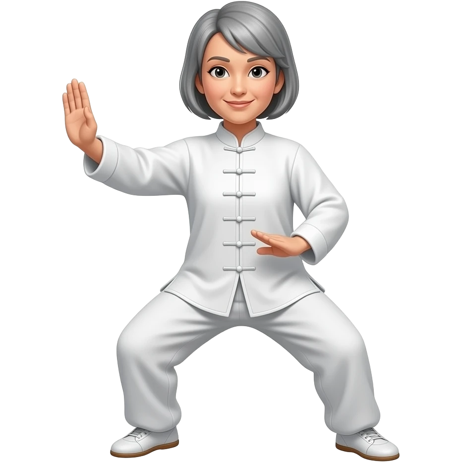 Medium Women taichi very Short gray hair emoji