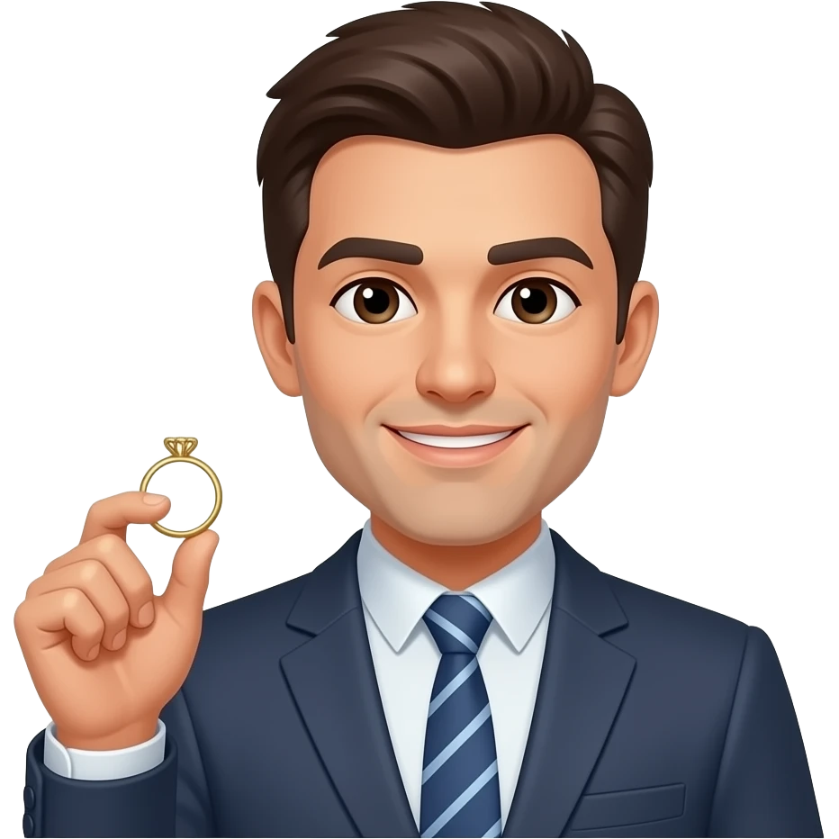 Мужчина держит кольцо emoji