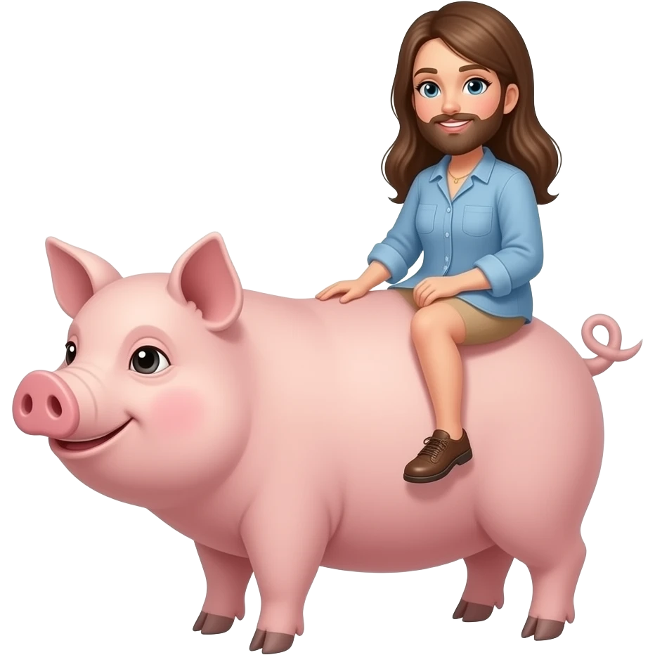 🧔🏾‍♀️+🐷 emoji
