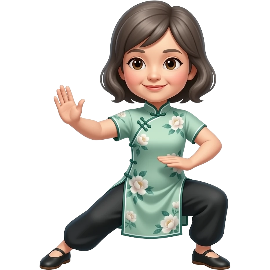 Tai Chi femme âgée Cheveux mi-long emoji