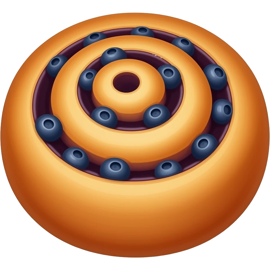 Warm Danish pastry with blueberry swirl filling emoji