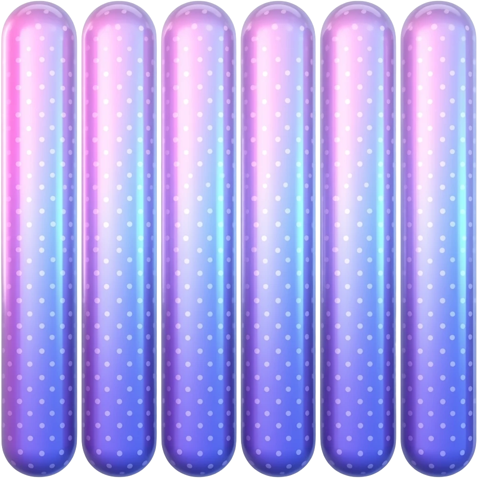 Shiny 3d hot pink, blue, purple holographic colored straight vertical lines with tiny white polka dots emoji