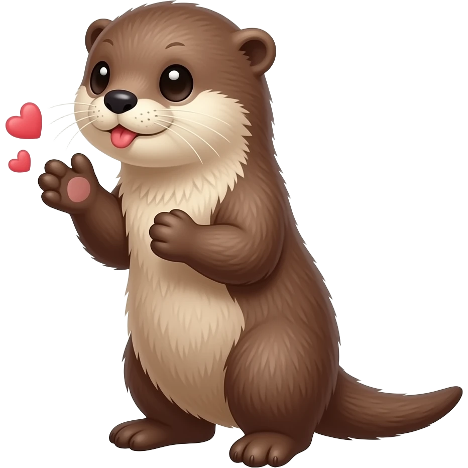 Loutre qui fait 😘 emoji
