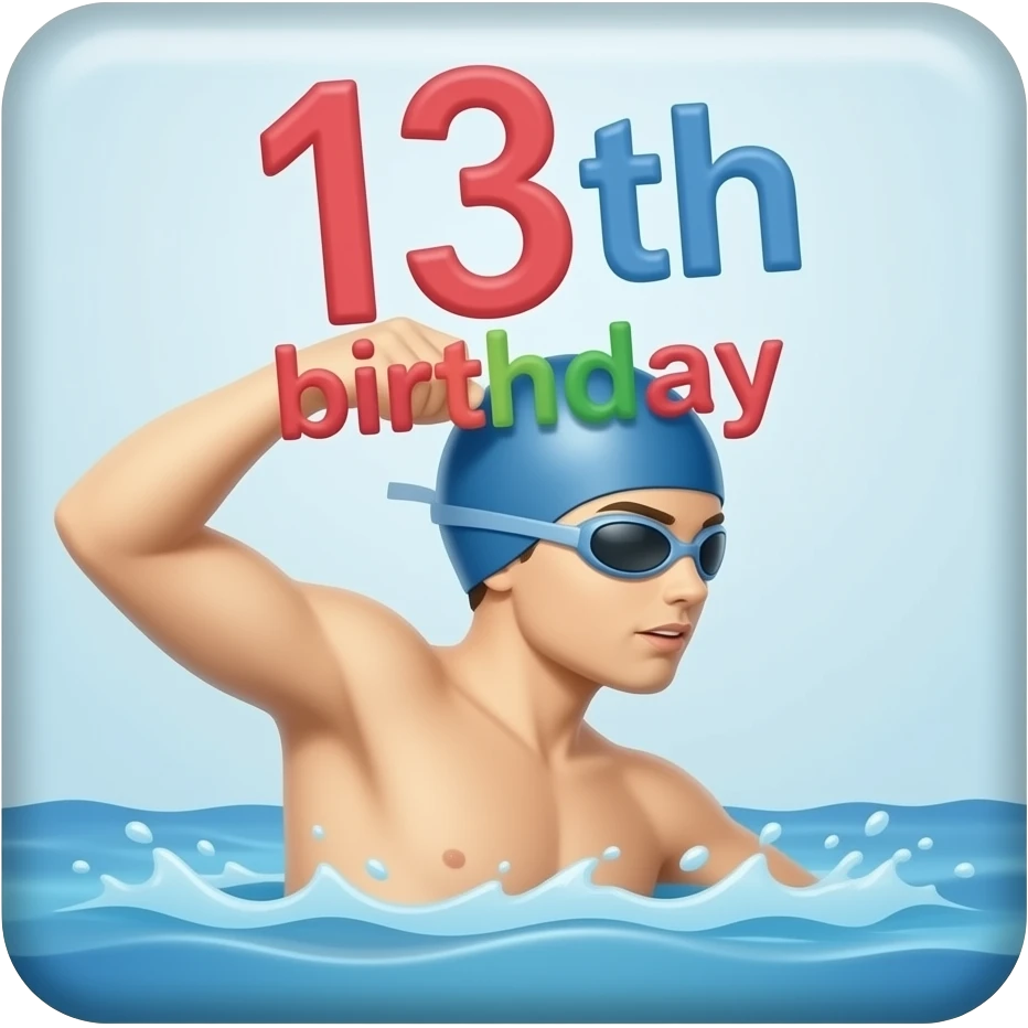 swimmer 13th birthday sign emoji