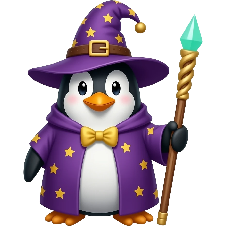 Penguin Wizard emoji