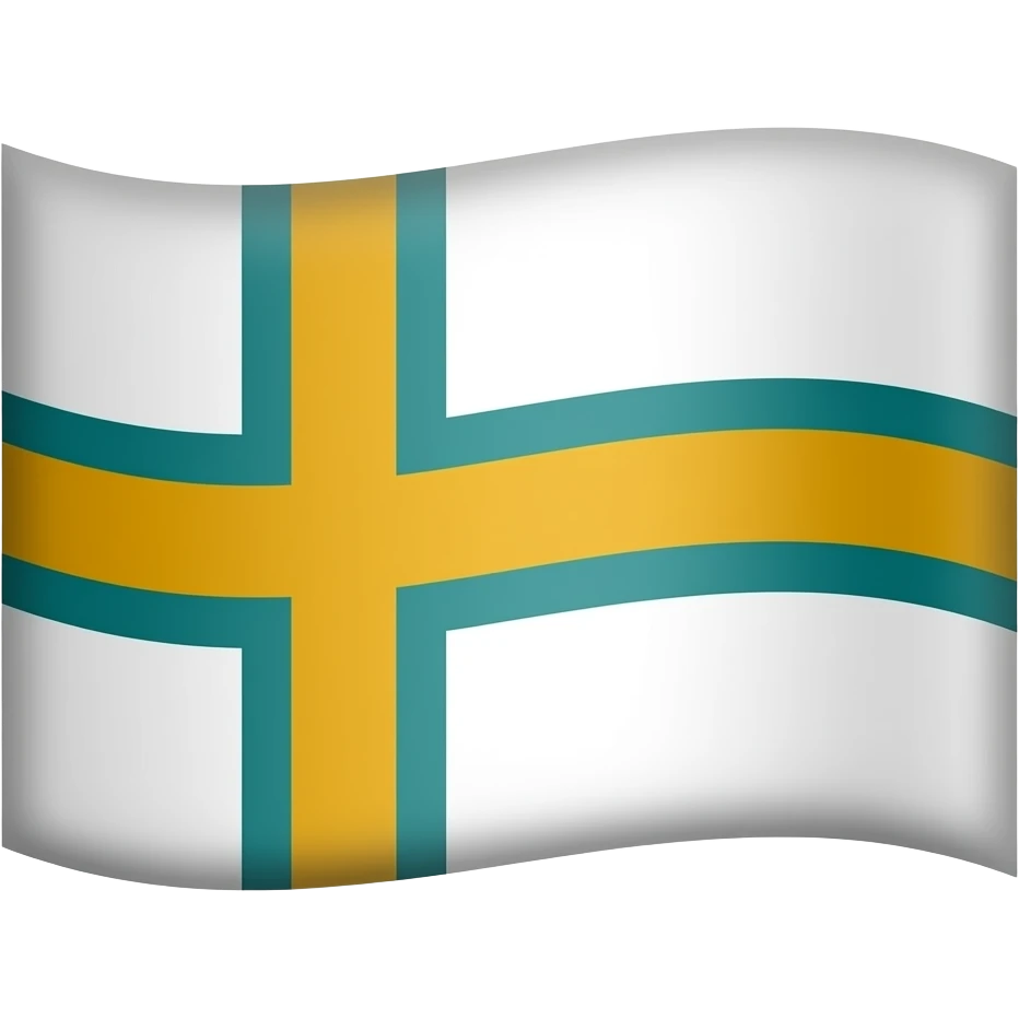 make a realistic flag emoji like 🇳🇴, but whit white background and an amber cross with  teal border (only in the cross), this border is a little thinner than the one in the norwegian flag. emoji