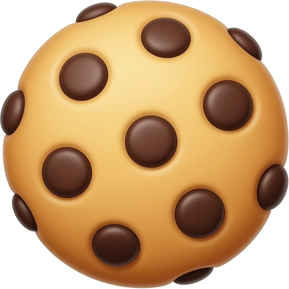 Realistic Chocolate chip cookie emoji