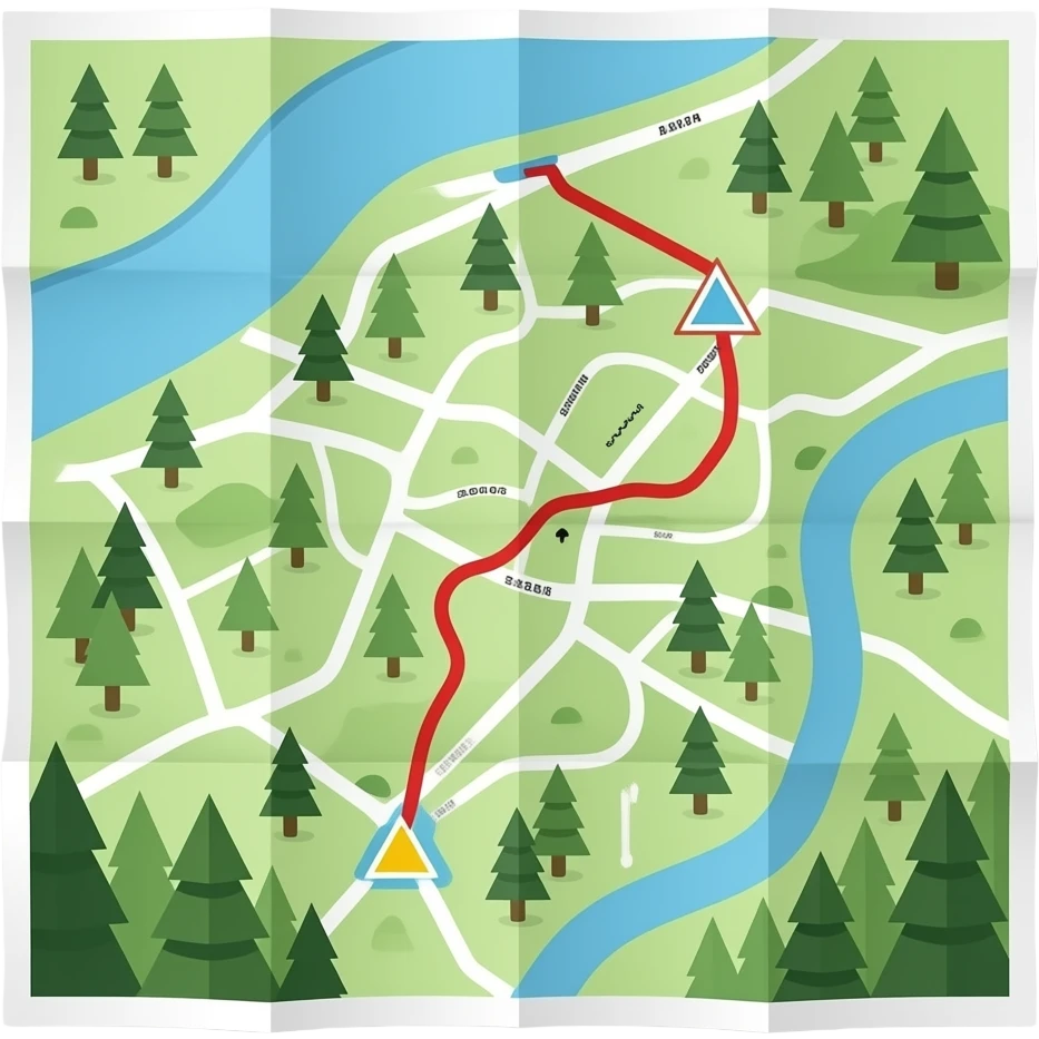 printed trail map on paper for mountainers emoji