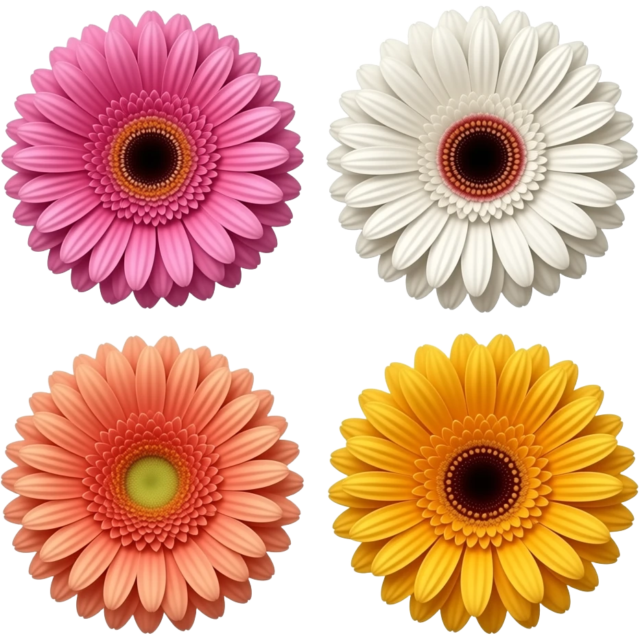 three gerbera emoji