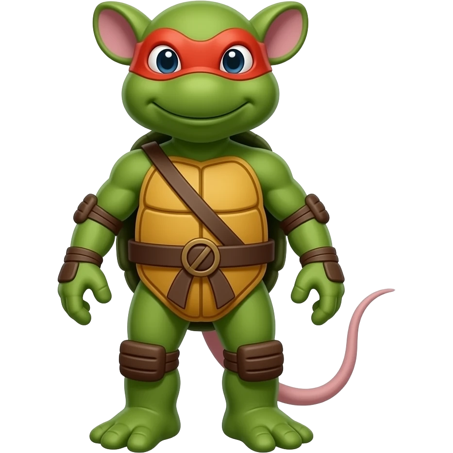 Master Splinter, Sensei, Rat head, with rat tail emoji