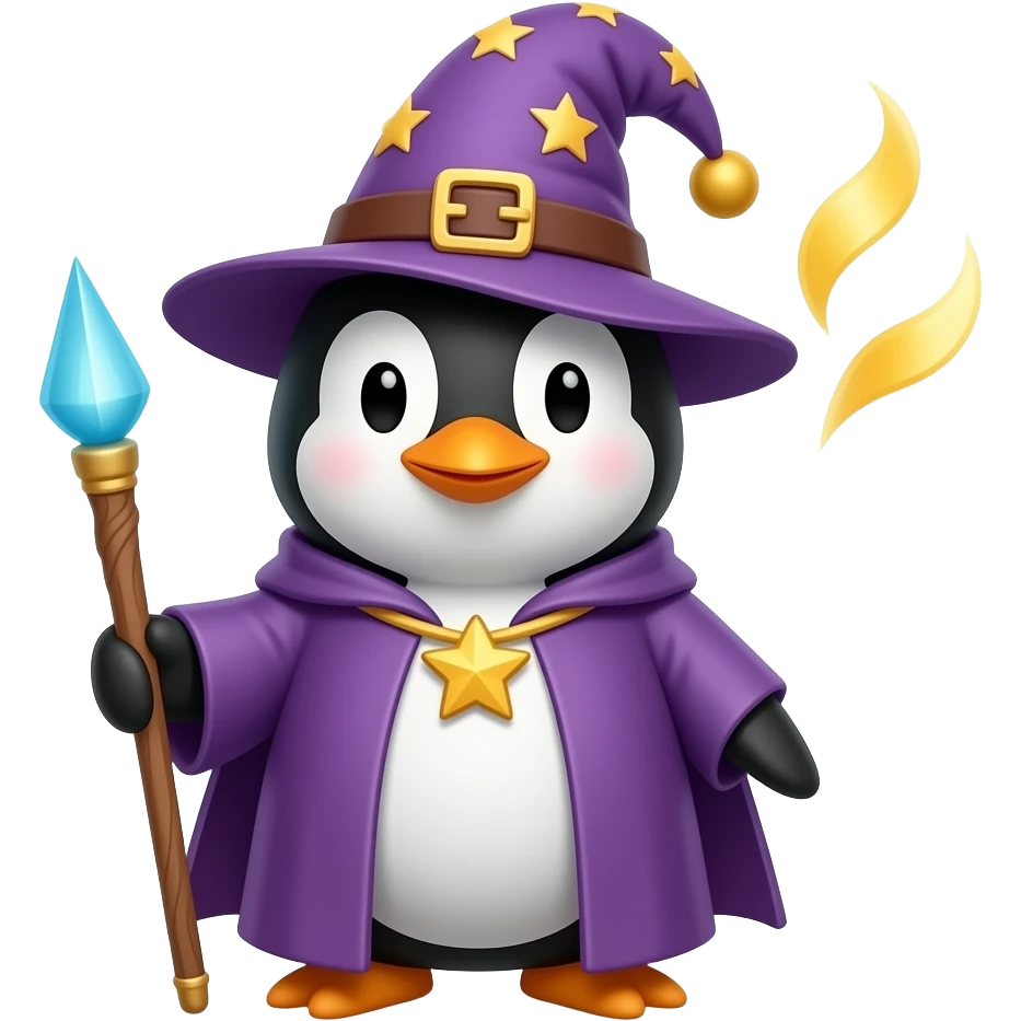 Penguin Wizard emoji