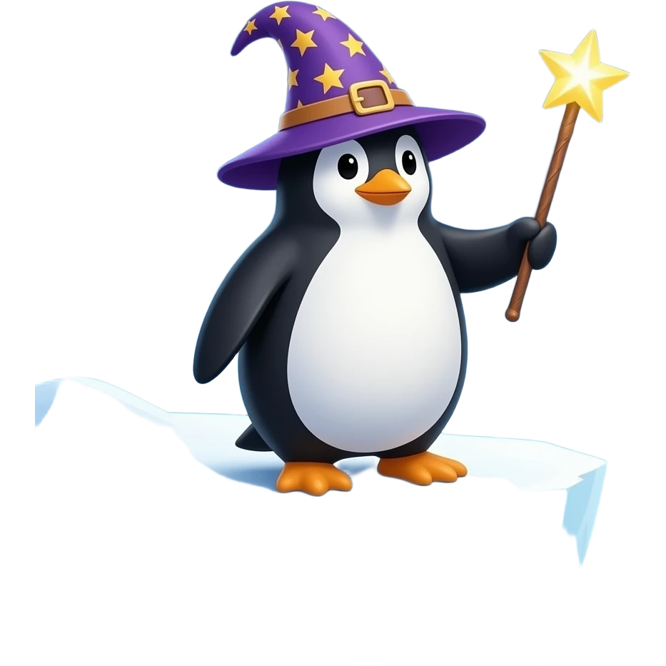 Penguin Wizard emoji