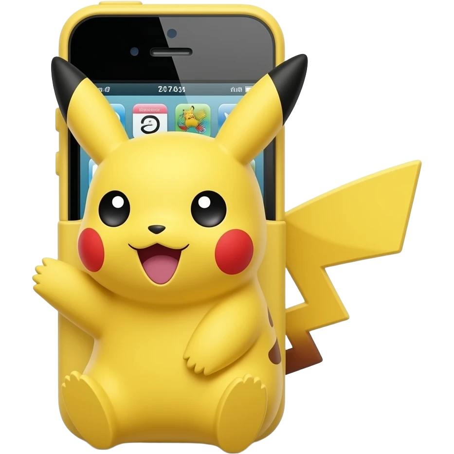 2nd generation iPod Touch realist and standing up add yellow pikacho case emoji