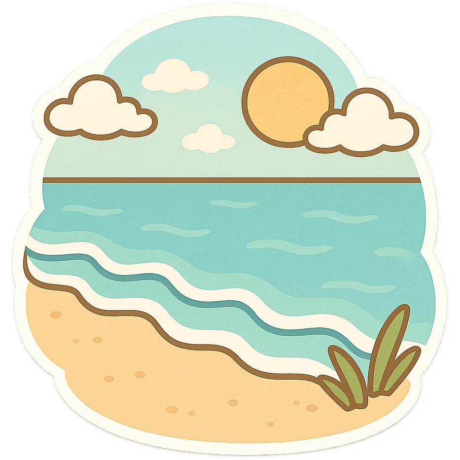 大海与海滩 emoji