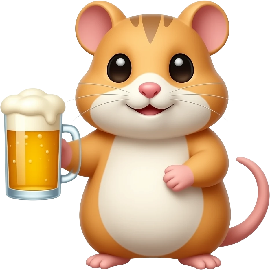 hamster with beer emoji