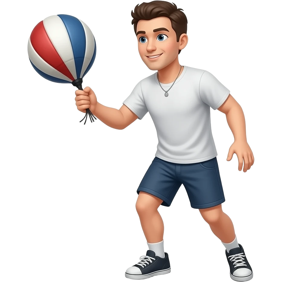 A guy playing with a hackey sack emoji