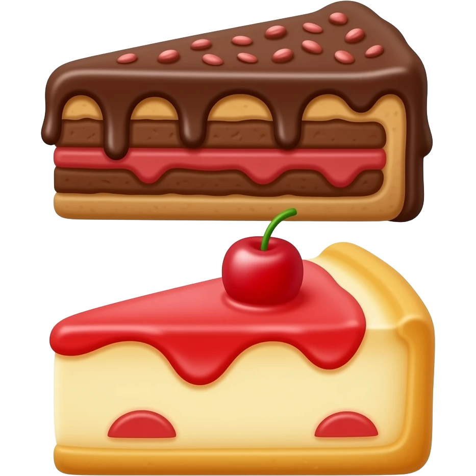 Chocolate and cheese cake emoji
