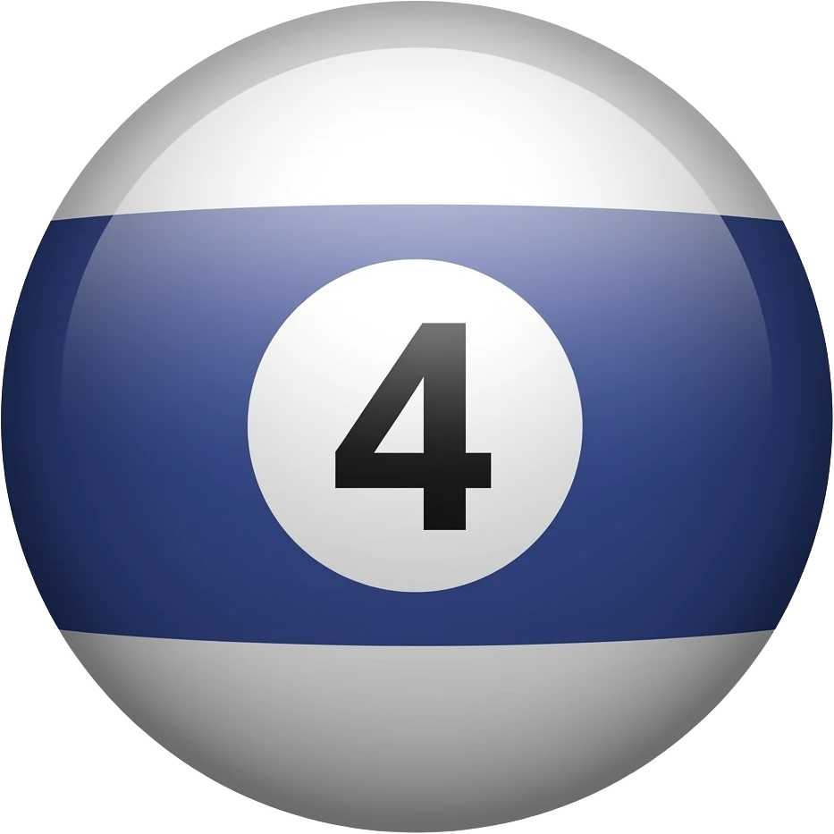 pool ball emoji with a number 4 emoji