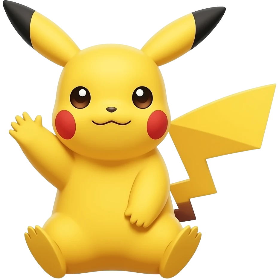 Pikachu Ki la main qui assis qui dit bonjour emoji