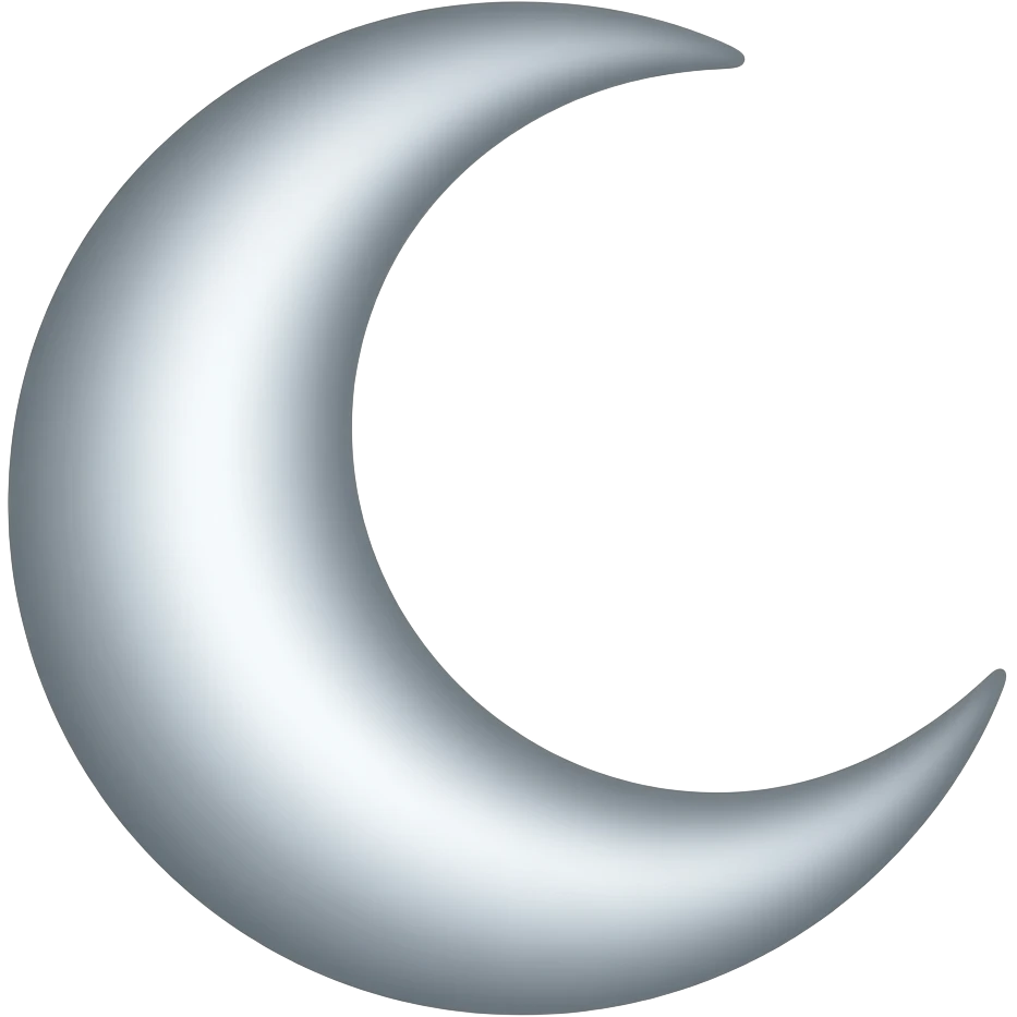smaller silver colored crescent moon emoji