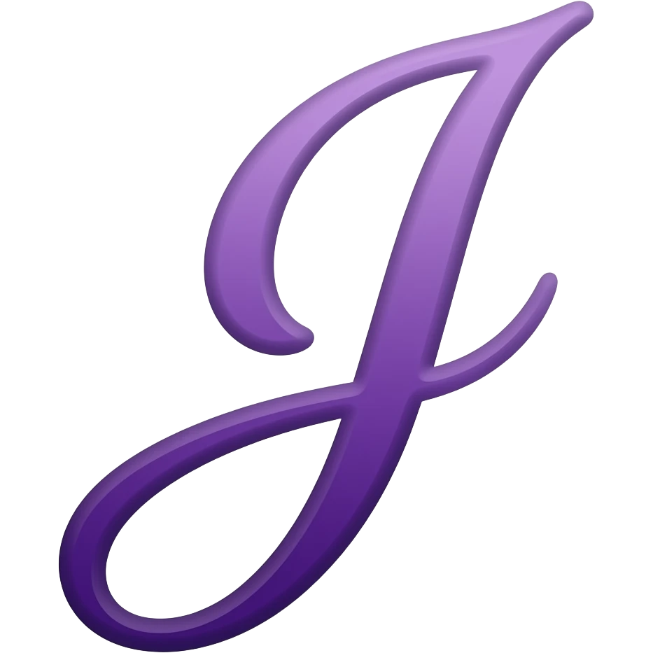 purple letter uppercase j in cursive style emoji