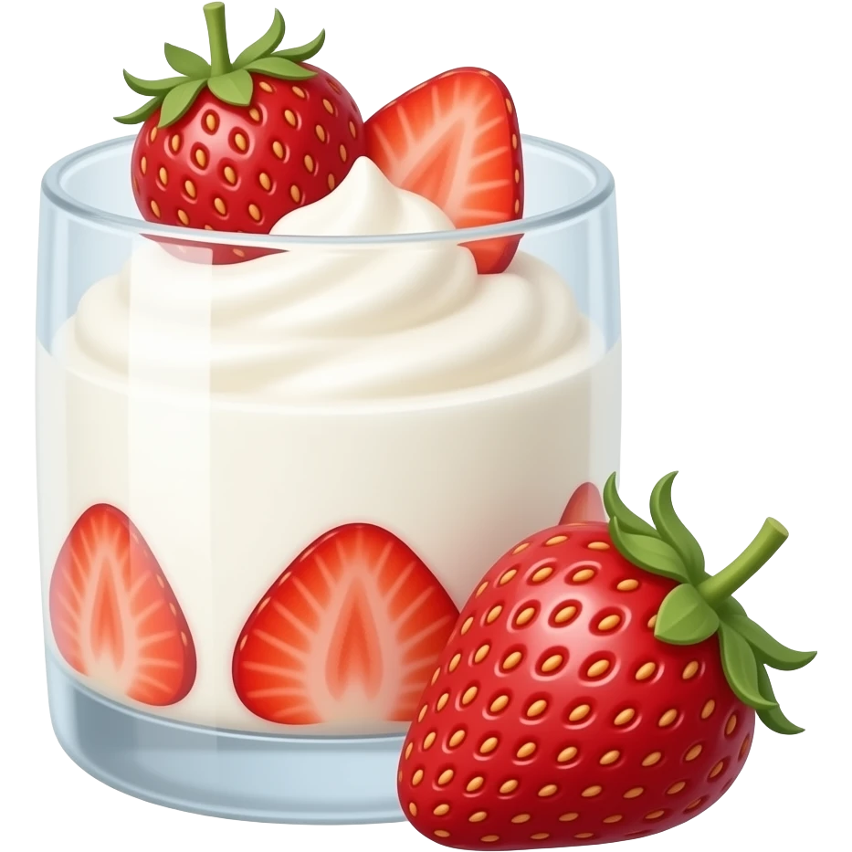 Strawberry yogurt emoji