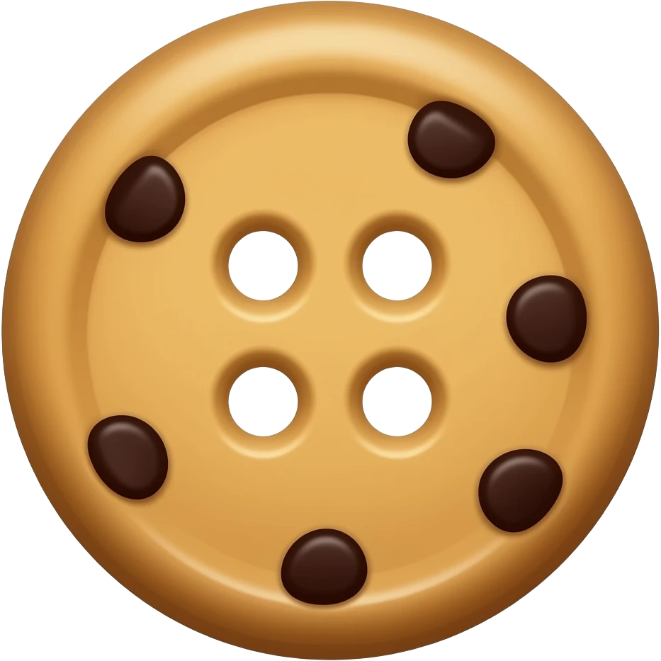 Cookie shaped like a button emoji
