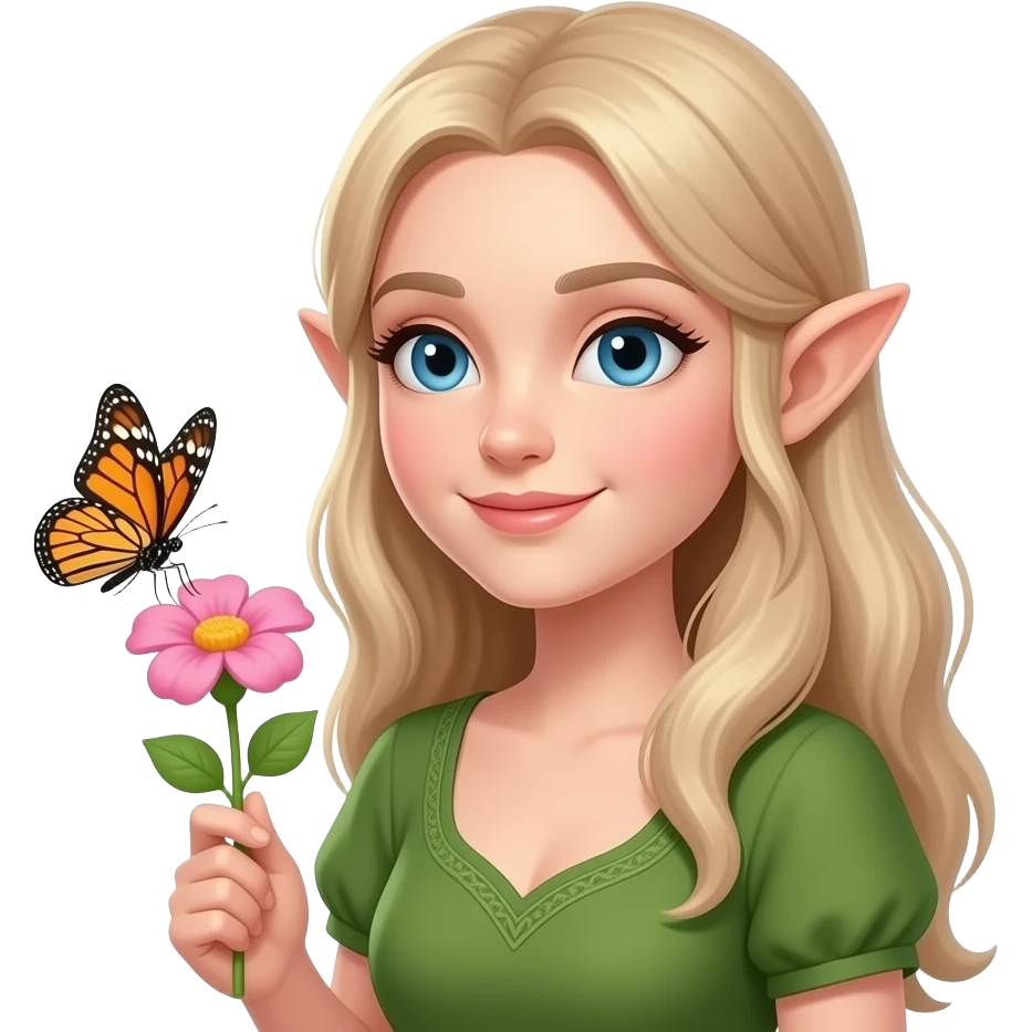🧝🏻‍♀️🌺🦋🌞 emoji