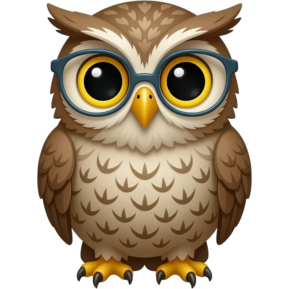 a computer-savvy owl emoji