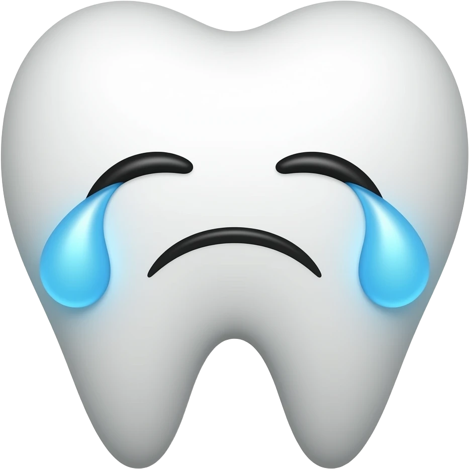 Crying tooth emoji