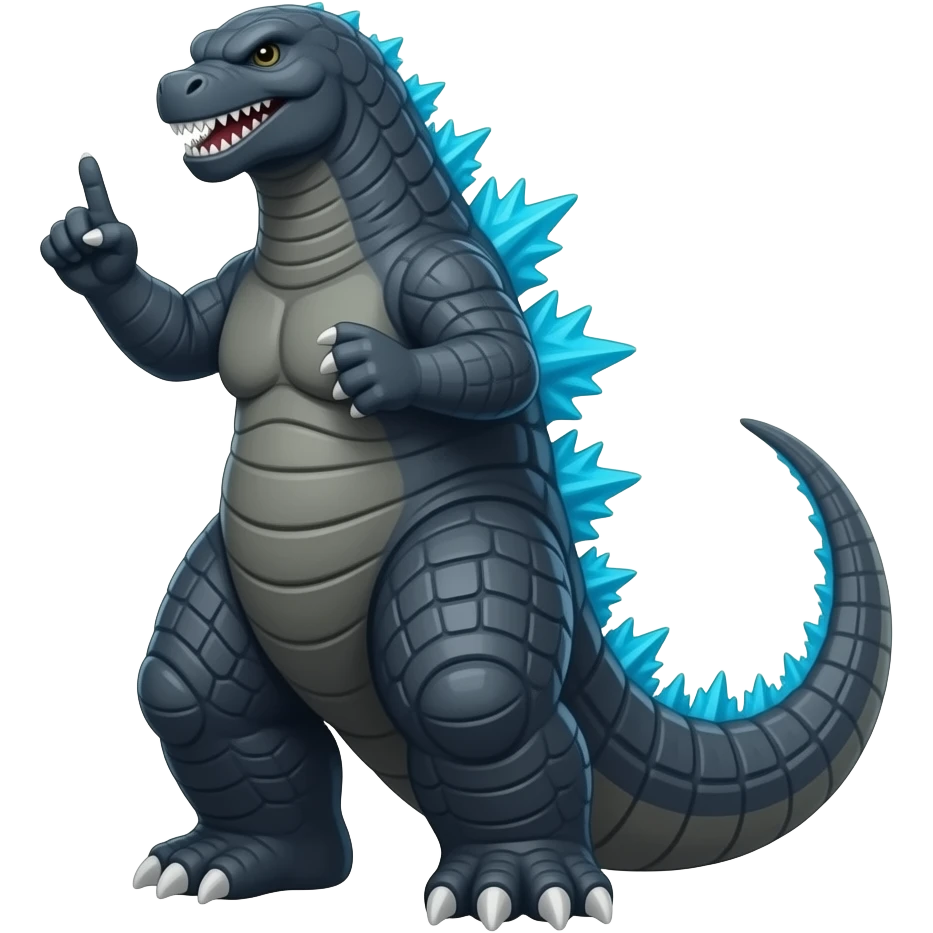 Godzilla middle finger emoji