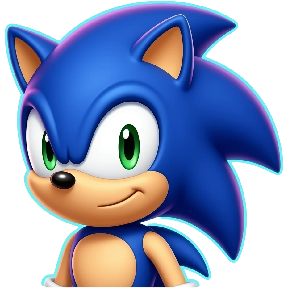 Heavy Neon colour Sonic emoji