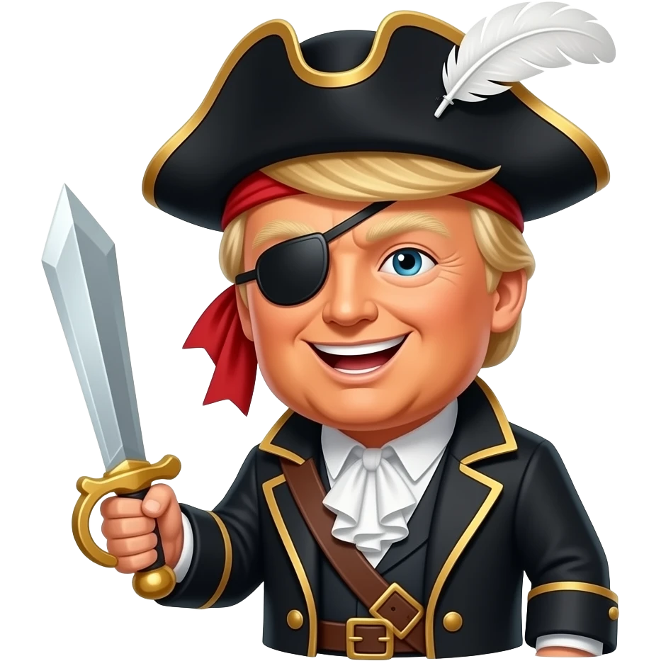 сделай дональда трампа в костюме пирата emoji