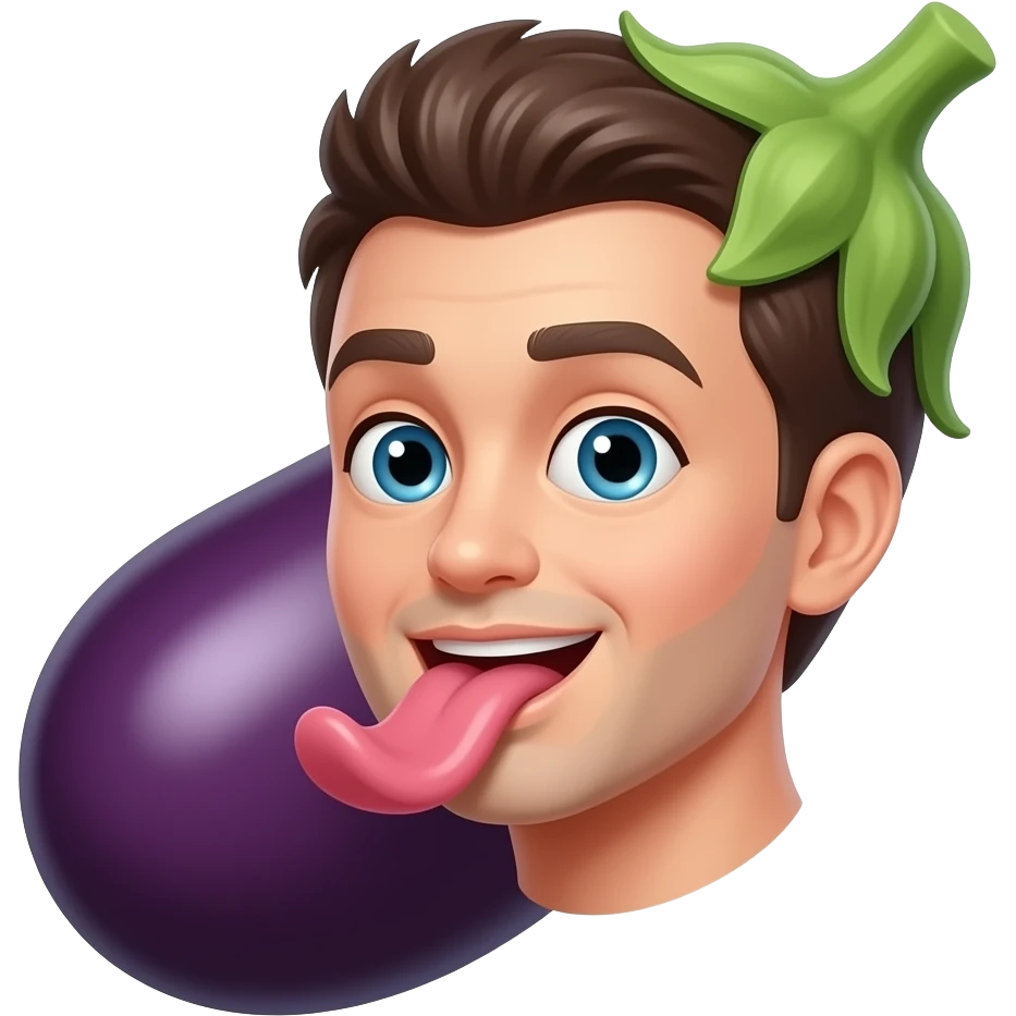 Licking eggplant emoji