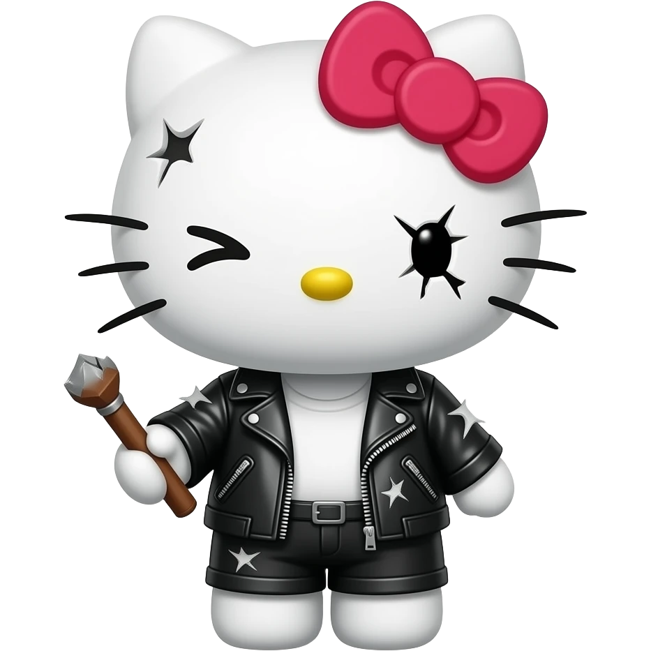 hello kitty as angry mad max emoji