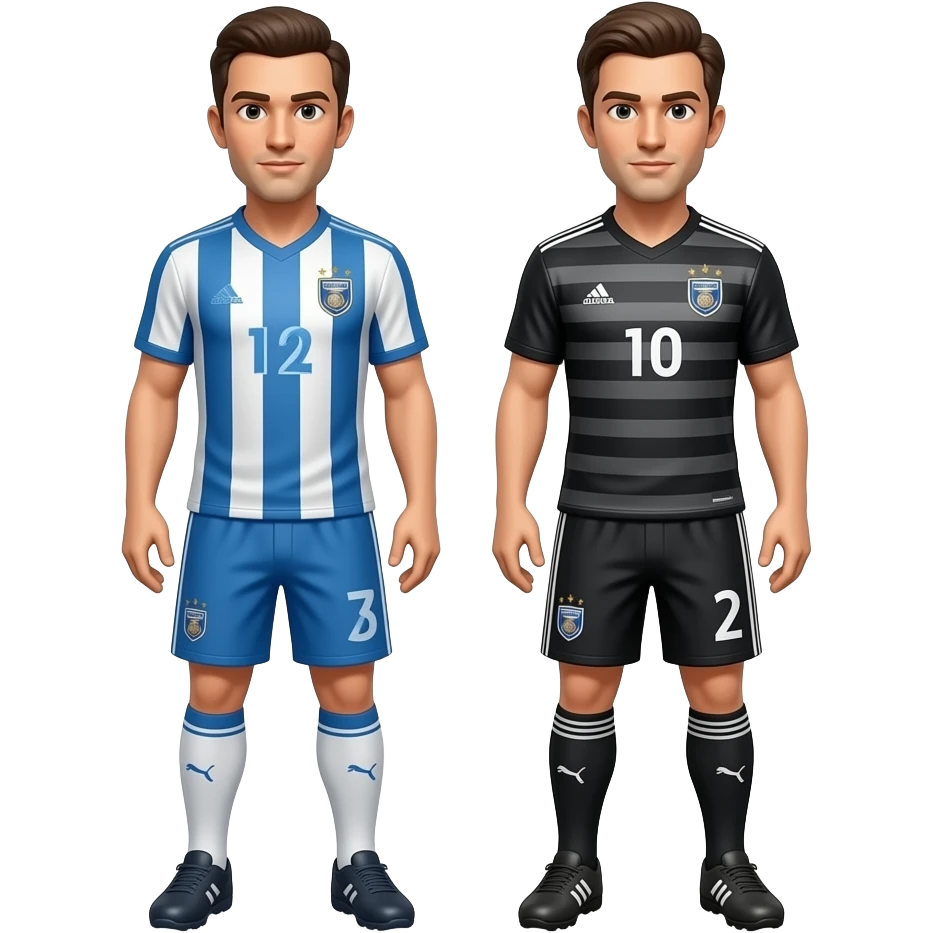 TWO MEN STANDING SIDE BY SIDE IN SOCCER JERSEYS emoji