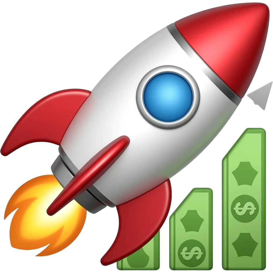money and profit growth rocket minimalistic emoji