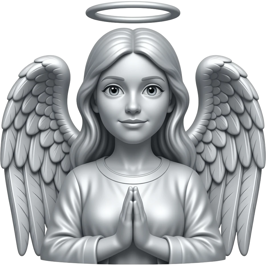 LDS Silver angel Moroni statue woman emoji