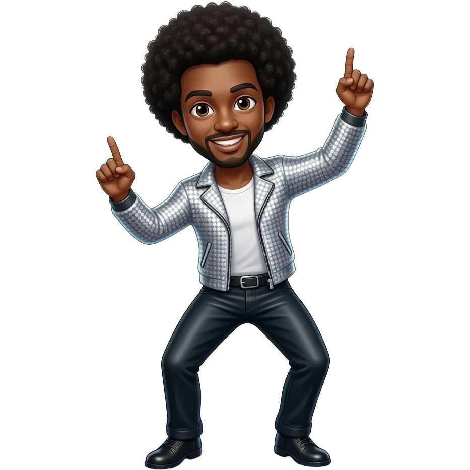 Afro disco  Black man dancing emoji