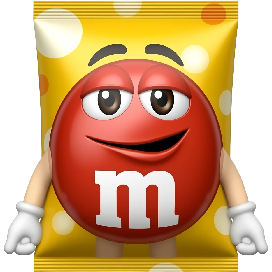 Create a M&M chocolate bag emoji