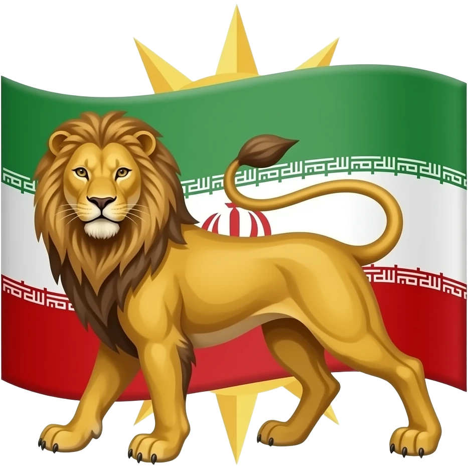 ایموجی پرچم شیر و خورشید زمان رضا شاه پهلوی بساز emoji