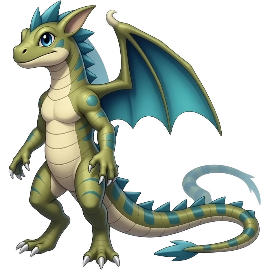 Lizard-Kecleon-Charmander-Charmeleon-Exveemon-Fakémon-hybrid, full body emoji