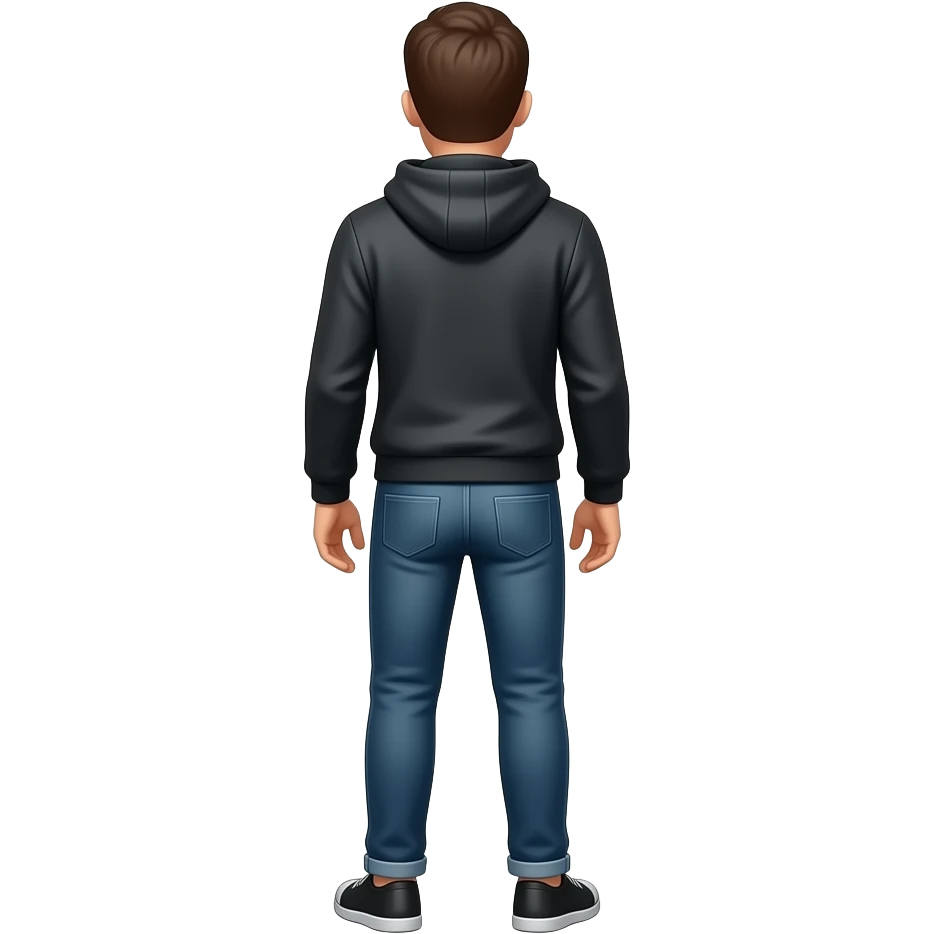 Homme en entier. « Hoods » arrière pull. 5 chemins emoji