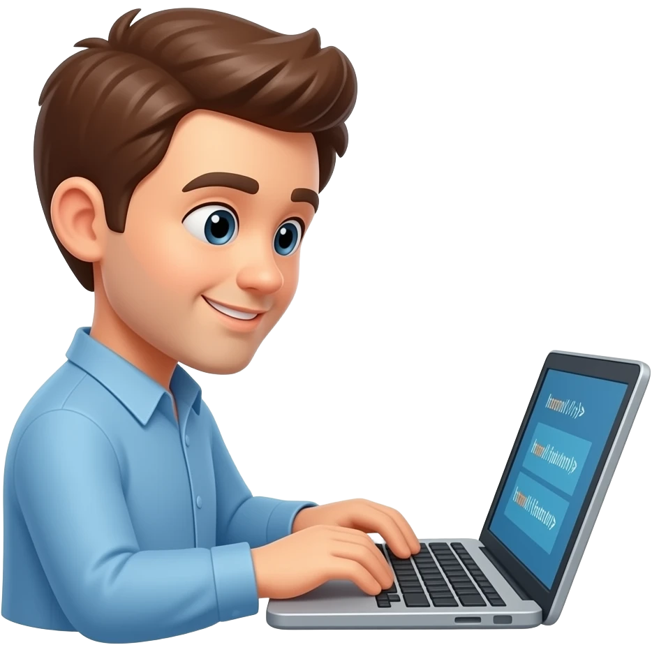 Generate an image of html vibe coding emoji