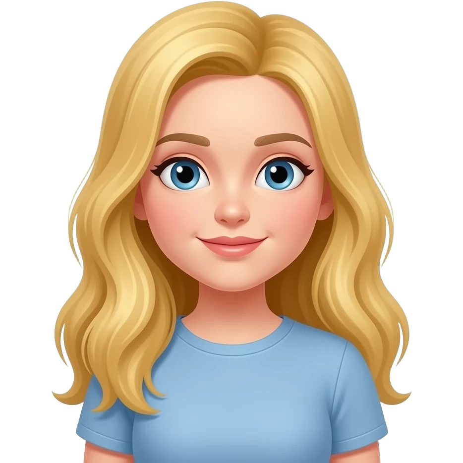 gal long blonde hair missing you emoji